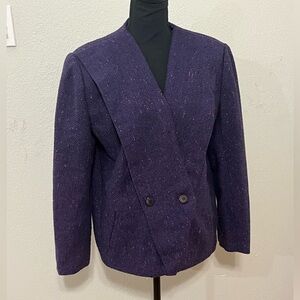 E.H. Woods Purple Double-Breasted Blazer